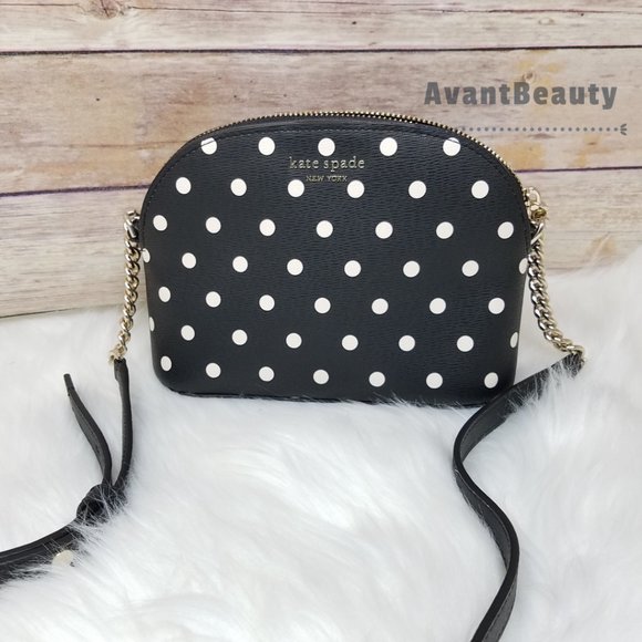 Kate Spade Small Dome Crossbody Cabana dot Black - Picture 14 of 16